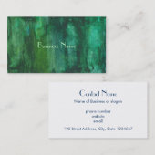 Carte De Visite Aquarelle vert foncé Abstraite (Devant / Derrière)