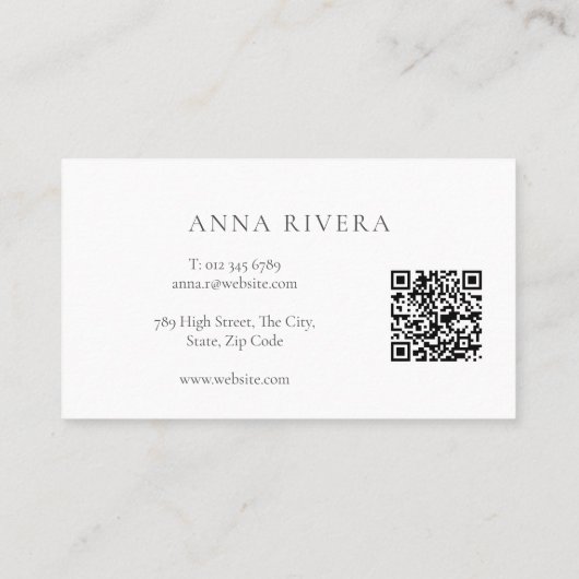 Carte De Visite Aquarelle vert or Géométrique QR Code (Dos)