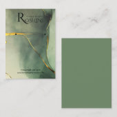 Carte De Visite Aquarelle vert or parties scintillant bijoux Affic (Devant / Derrière)