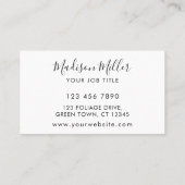 Carte De Visite Aquarelle vert QR Code (Dos)