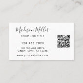 Carte De Visite Aquarelle vert QR Code (Dos)