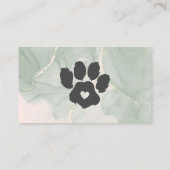 Carte De Visite Aquarelle VERT rose Pet Sitter Grossissant Paw (Dos)