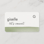 Carte De Visite Aquarelle Vert Sauge (Devant)