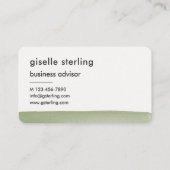 Carte De Visite Aquarelle Vert Sauge (Dos)