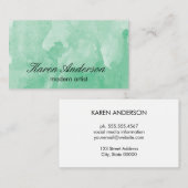 Carte De Visite Aquarelle (verte) (Devant / Derrière)