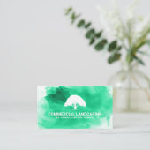 Carte De Visite Aquarelle verte | Arborescence (Debout devant)