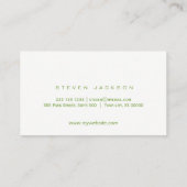 Carte De Visite Aquarelle verte cool abstraite designer de jardin (Dos)