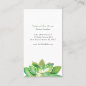 Carte De Visite Aquarelle verte de marketing professionnel Succule (Devant)