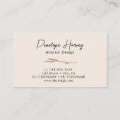 Carte De Visite Aquarelle verte Design d'intérieur rose (Dos)