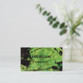 Carte De Visite Aquarelle verte noire, or (Debout devant)