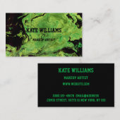 Carte De Visite Aquarelle verte noire, or (Devant / Derrière)