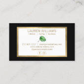 Carte De Visite Aquarelle verte Tropical Monstera Motif Noir (Dos)