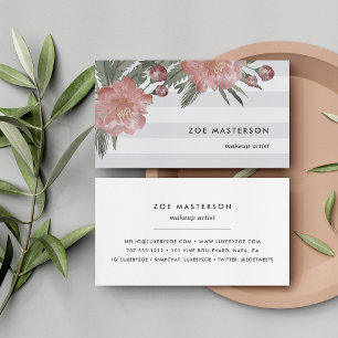 Carte De Visite Aquarelle vintage bande florale