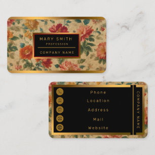 Carte De Visite Aquarelle vintage collection Floral tendance