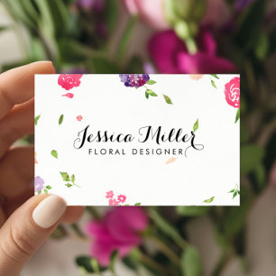 Carte De Visite Aquarelle vintage Flores Artisanat Designer II