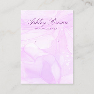 Carte De Visite Aquarelle violet bijoux artisanal Écran d'oreille
