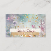 Carte De Visite Aquarelle violet blanc fleur sauvage (Devant)