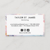 Carte De Visite Aquarelle violet doré (Dos)