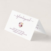 Carte De Visite Aquarelle violet Élégante Florale (Dos)