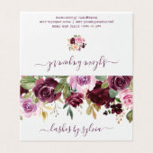 Carte De Visite Aquarelle violet Élégante Florale (Extérieur déplié)