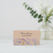 Carte De Visite Aquarelle violet Fleur sauvage Meadow (Debout devant)