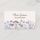 Carte De Visite Aquarelle violet Fleur sauvage Meadow (Devant)