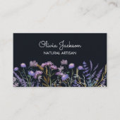 Carte De Visite Aquarelle violet Fleur sauvage Meadow (Devant)