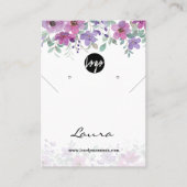 Carte De Visite Aquarelle violet Florals écran d'oreille (Devant)