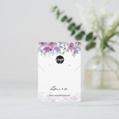 Carte De Visite Aquarelle violet Florals écran d'oreille (Debout devant)