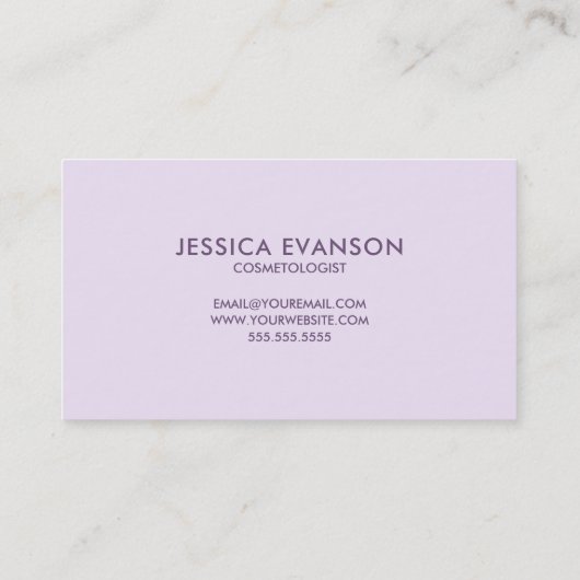 Carte De Visite Aquarelle violet Hello Typographie (Dos)