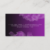 Carte De Visite Aquarelle violet logo Rose or violet fumée (Dos)