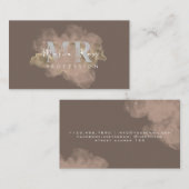 Carte De Visite Aquarelle violet logo Rose or violet fumée (Devant / Derrière)