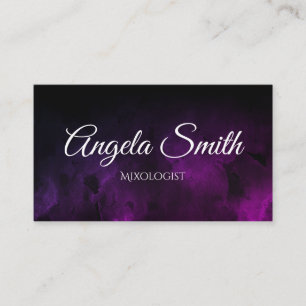 Carte De Visite Aquarelle Violet Ombre Noir