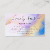 Carte De Visite Aquarelle violet or Abstrait script de calligraphi (Dos)