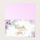 Carte De Visite Aquarelle violet Rose Merci (Extérieur déplié)