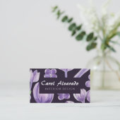 Carte De Visite Aquarelle violet rustique Lilac (Debout devant)