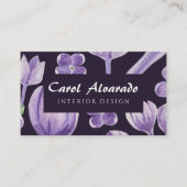 Carte De Visite Aquarelle violet rustique Lilac (Devant)