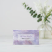 Carte De Visite Aquarelle violette (Debout devant)