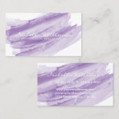 Carte De Visite Aquarelle violette (Devant / Derrière)