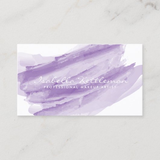 Carte De Visite Aquarelle violette (Devant)