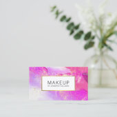 Carte De Visite Aquarelle violette Abstraite avec poussière d'or F (Debout devant)