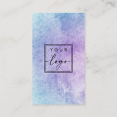 Carte De Visite Aquarelle violette aquarelle verticale logo person (Dos)