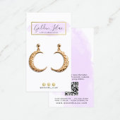 Carte De Visite Aquarelle violette & Écran de bijoux d'oreille d'o