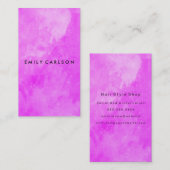 Carte De Visite Aquarelle violette élégante broyée (Devant / Derrière)