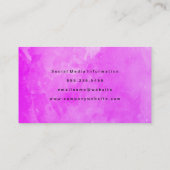 Carte De Visite Aquarelle violette élégante broyée (Dos)