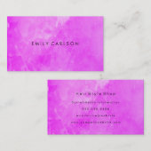Carte De Visite Aquarelle violette élégante broyée (Devant / Derrière)