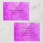 Carte De Visite Aquarelle violette élégante broyée (Devant / Derrière)