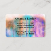 Carte De Visite aquarelle violette et bleu style moderne (Dos)