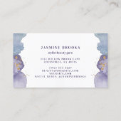 Carte De Visite Aquarelle violette et or Luxe (Dos)