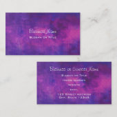 Carte De Visite Aquarelle violette et rose Arrière - plan Abstrait (Devant / Derrière)